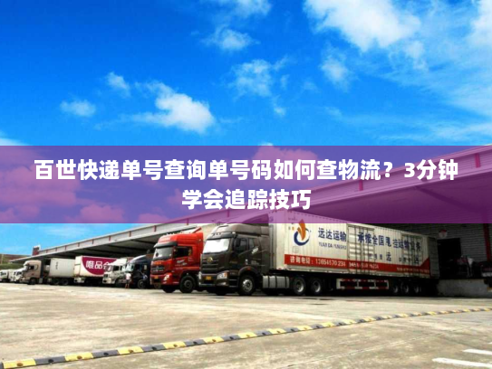 百世快递单号查询单号码如何查物流？3分钟学会追踪技巧