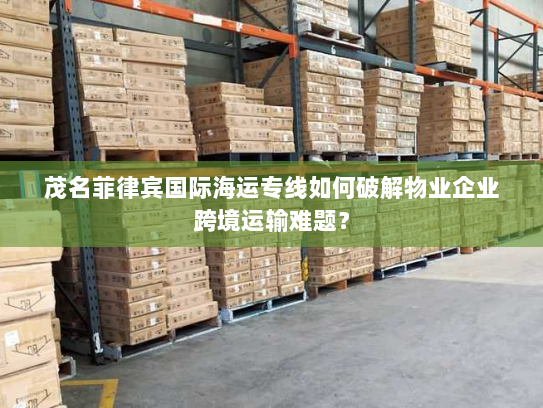 茂名菲律宾国际海运专线如何破解物业企业跨境运输难题? 茂名菲律宾国际海运专线如何破解物业企业跨境运输难题?