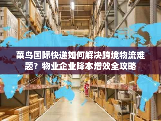 菜鸟国际快递如何解决跨境物流难题？物业企业降本增效全攻略