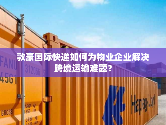 敦豪国际快递如何为物业企业解决跨境运输难题？