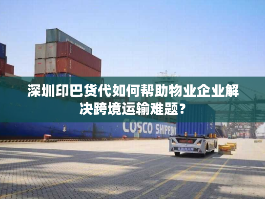 深圳印巴货代如何帮助物业企业解决跨境运输难题？