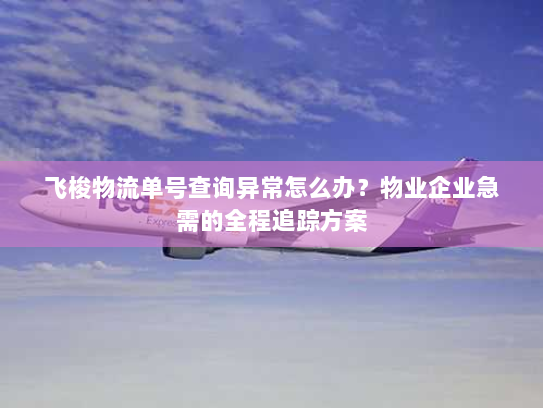 飞梭物流单号查询异常怎么办?物业企业急需的全程追踪方案 飞梭物流单号查询异常怎么办?物业企业急需的全程追踪方案