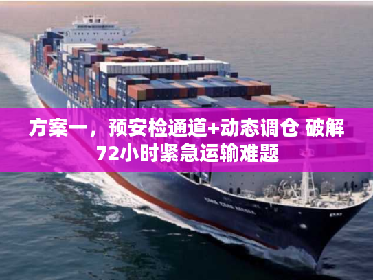 方案一，预安检通道+动态调仓 破解72小时紧急运输难题