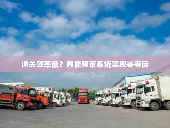 通关效率低？智能预审系统实现零等待