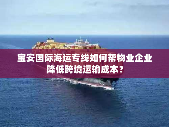 宝安国际海运专线如何帮物业企业降低跨境运输成本？