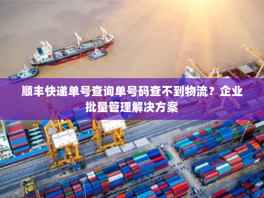 顺丰快递单号查询单号码查不到物流？企业批量管理解决方案