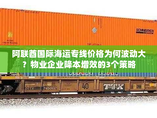 阿联酋国际海运专线价格为何波动大?物业企业降本增效的3个策略 阿联酋国际海运专线价格为何波动大?物业企业降本增效的3个策略