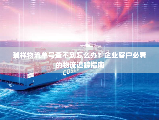瑞祥物流单号查不到怎么办？企业客户必看的物流追踪指南