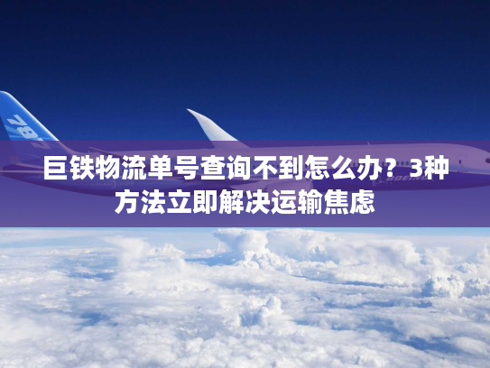 巨铁物流单号查询不到怎么办？3种方法立即解决运输焦虑
