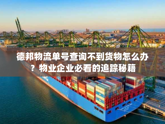 德邦物流单号查询不到货物怎么办？物业企业必看的追踪秘籍