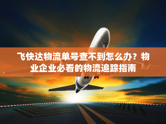 飞快达物流单号查不到怎么办？物业企业必看的物流追踪指南