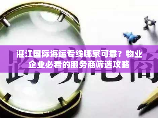 湛江国际海运专线哪家可靠？物业企业必看的服务商筛选攻略