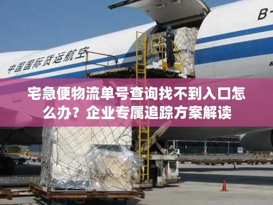 宅急便物流单号查询找不到入口怎么办？企业专属追踪方案解读