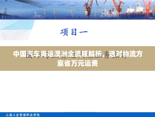 中国汽车海运澳洲全流程解析，选对物流方案省万元运费