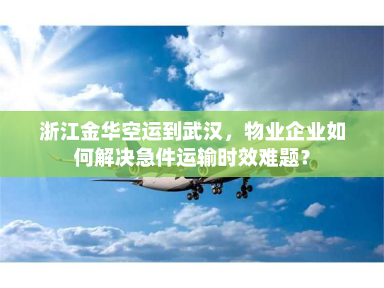 浙江金华空运到武汉,物业企业如何解决急件运输时效难题? 浙江金华空运到武汉,物业企业如何解决急件运输时效难题?