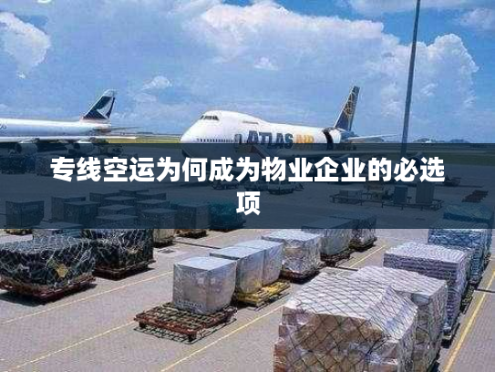 专线空运为何成为物业企业的必选项