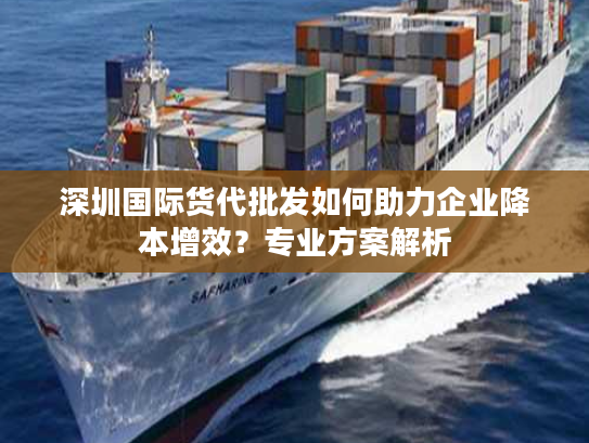 深圳国际货代批发如何助力企业降本增效？专业方案解析