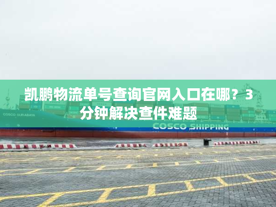 凯鹏物流单号查询官网入口在哪？3分钟解决查件难题
