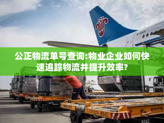 公正物流单号查询:物业企业如何快速追踪物流并提升效率?