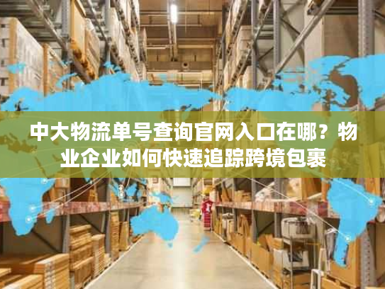 中大物流单号查询官网入口在哪？物业企业如何快速追踪跨境包裹