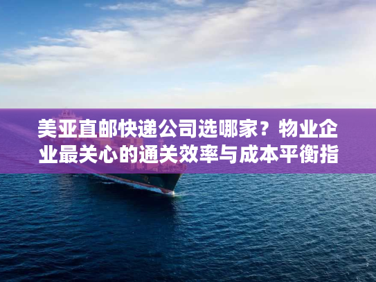 美亚直邮快递公司选哪家？物业企业最关心的通关效率与成本平衡指南