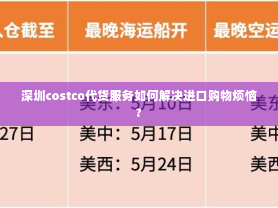 深圳costco代货服务如何解决进口购物烦恼?