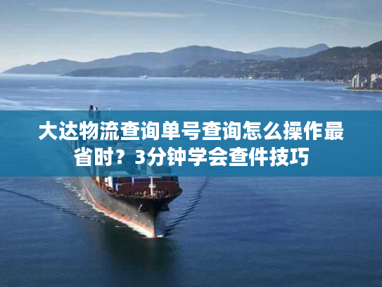 大达物流查询单号查询怎么操作最省时？3分钟学会查件技巧
