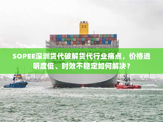SOPEE深圳货代破解货代行业痛点,价格透明度低、时效不稳定如何解决? SOPEE深圳货代破解货代行业痛点,价格透明度低、时效不稳定如何解决?