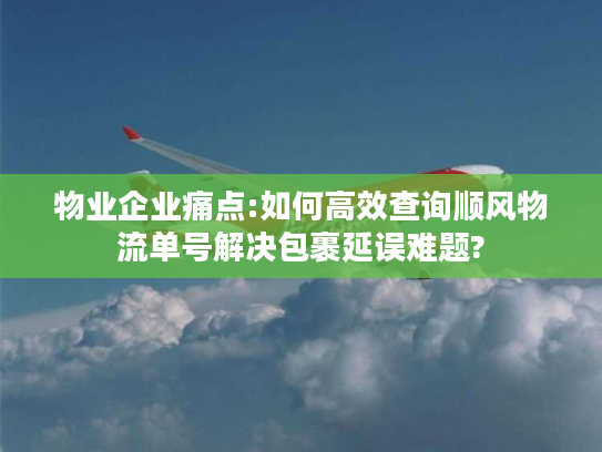 物业企业痛点:如何高效查询顺风物流单号解决包裹延误难题?