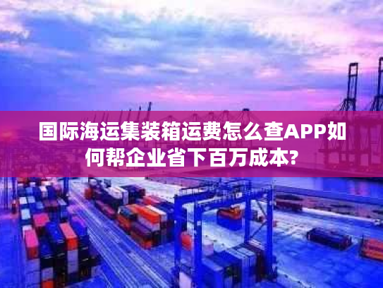 国际海运集装箱运费怎么查APP如何帮企业省下百万成本?
