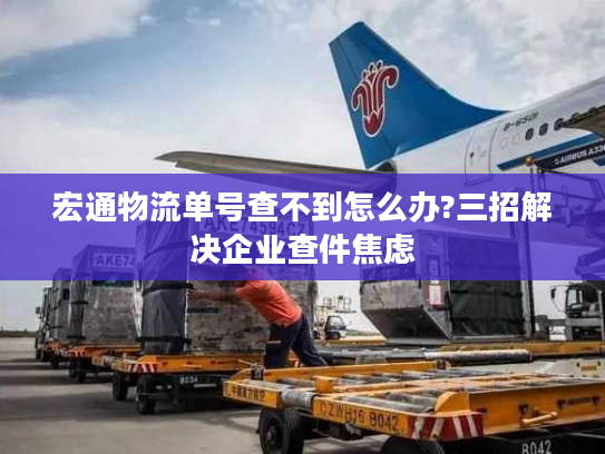 宏通物流单号查不到怎么办?三招解决企业查件焦虑