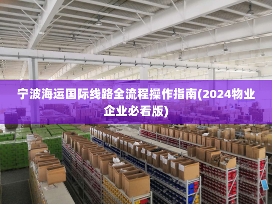 宁波海运国际线路全流程操作指南(2024物业企业必看版)