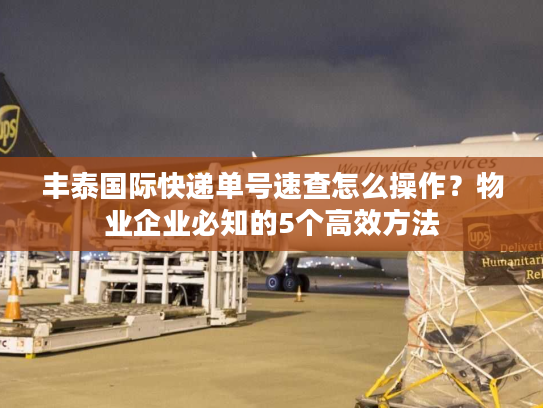 丰泰国际快递单号速查怎么操作？物业企业必知的5个高效方法