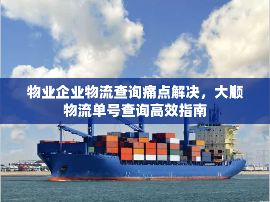 物业企业物流查询痛点解决,大顺物流单号查询高效指南 物业企业物流查询痛点解决,大顺物流单号查询高效指南