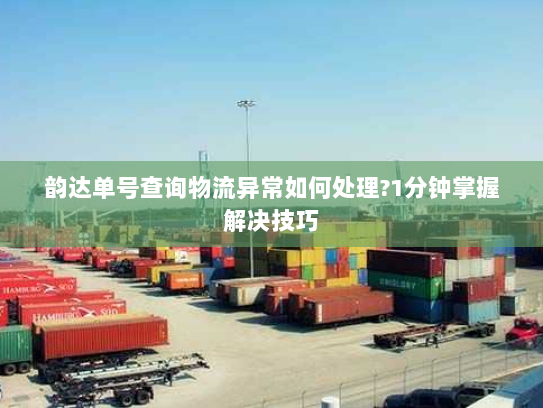 韵达单号查询物流异常如何处理?1分钟掌握解决技巧