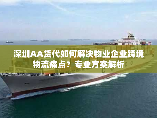 深圳AA货代如何解决物业企业跨境物流痛点？专业方案解析