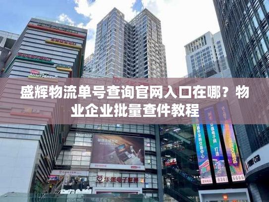 盛辉物流单号查询官网入口在哪?物业企业批量查件教程 盛辉物流单号查询官网入口在哪?物业企业批量查件教程