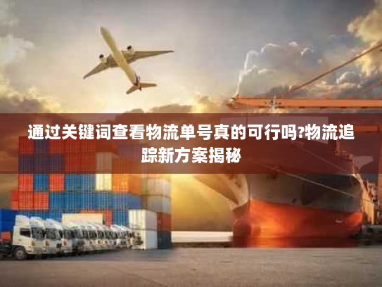 通过关键词查看物流单号真的可行吗?物流追踪新方案揭秘 通过关键词查看物流单号真的可行吗?物流追踪新方案揭秘