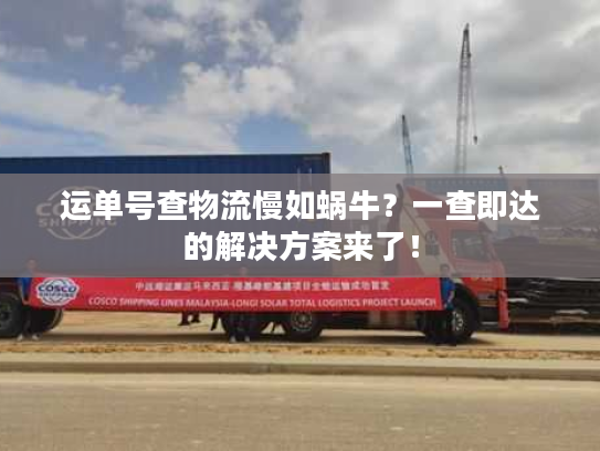 运单号查物流慢如蜗牛？一查即达的解决方案来了！