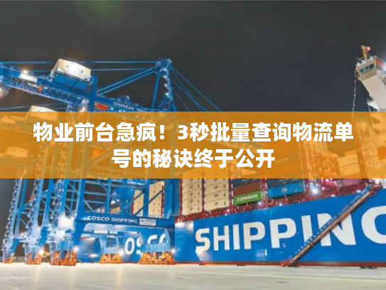 物业前台急疯！3秒批量查询物流单号的秘诀终于公开