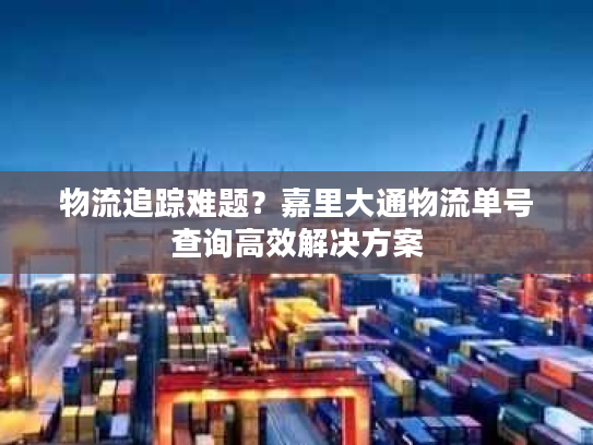 物流追踪难题？嘉里大通物流单号查询高效解决方案