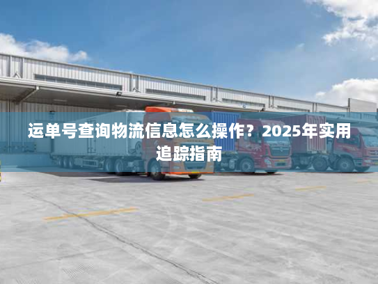 运单号查询物流信息怎么操作？2025年实用追踪指南