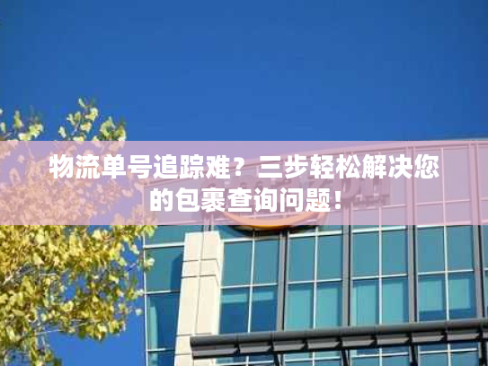 物流单号追踪难？三步轻松解决您的包裹查询问题！