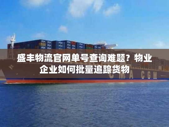 盛丰物流官网单号查询难题？物业企业如何批量追踪货物