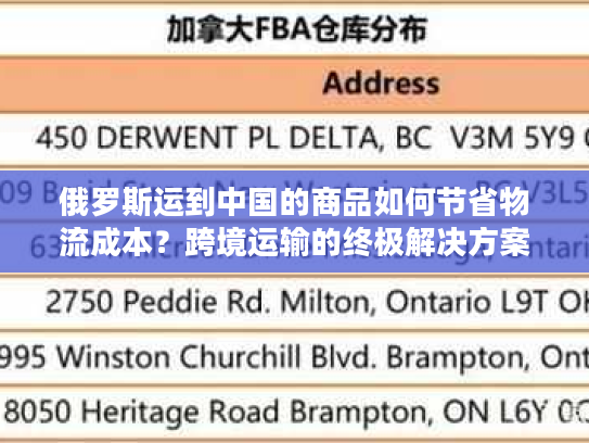 俄罗斯运到中国的商品如何节省物流成本?跨境运输的终极解决方案 俄罗斯运到中国的商品如何节省物流成本?跨境运输的终极解决方案