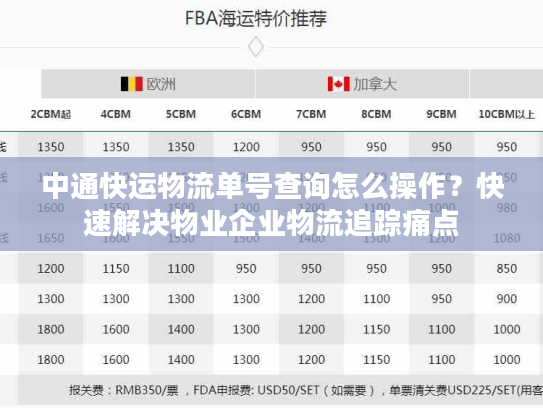 中通快运物流单号查询怎么操作？快速解决物业企业物流追踪痛点