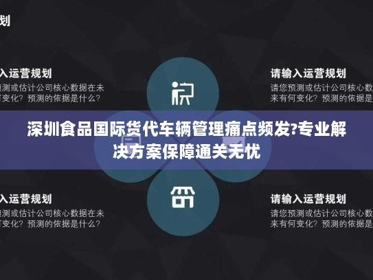 深圳食品国际货代车辆管理痛点频发?专业解决方案保障通关无忧