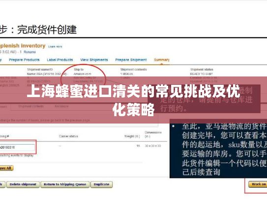 上海蜂蜜进口清关的常见挑战及优化策略