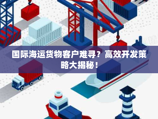 国际海运货物客户难寻？高效开发策略大揭秘！