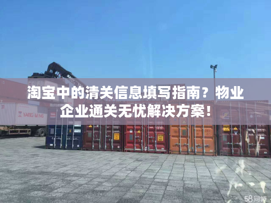 淘宝中的清关信息填写指南？物业企业通关无忧解决方案！